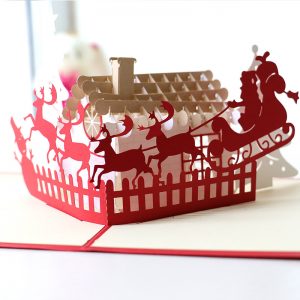 3D Christmas Santa and Sleigh Pop Up Card